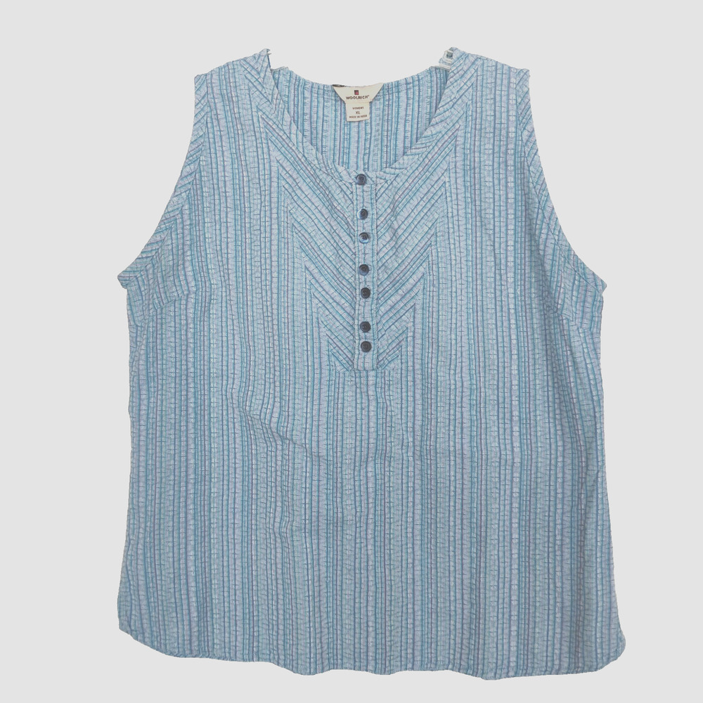 Woolrich Blouse Stripe Cotton Lightweight ~ Size XL